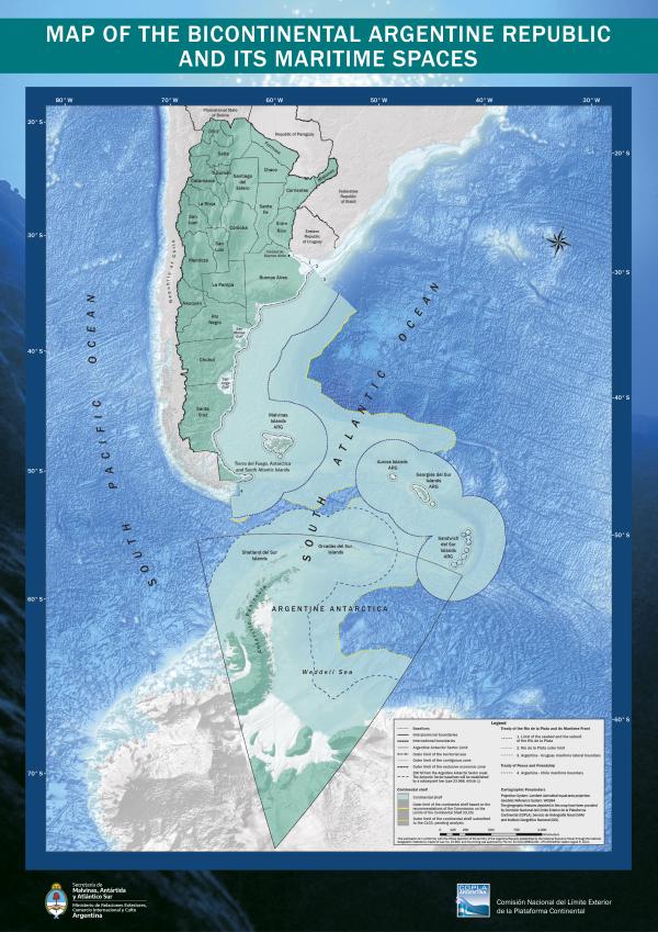 Map of the Bicontinental Argentine Republic and its Maritime Spaces